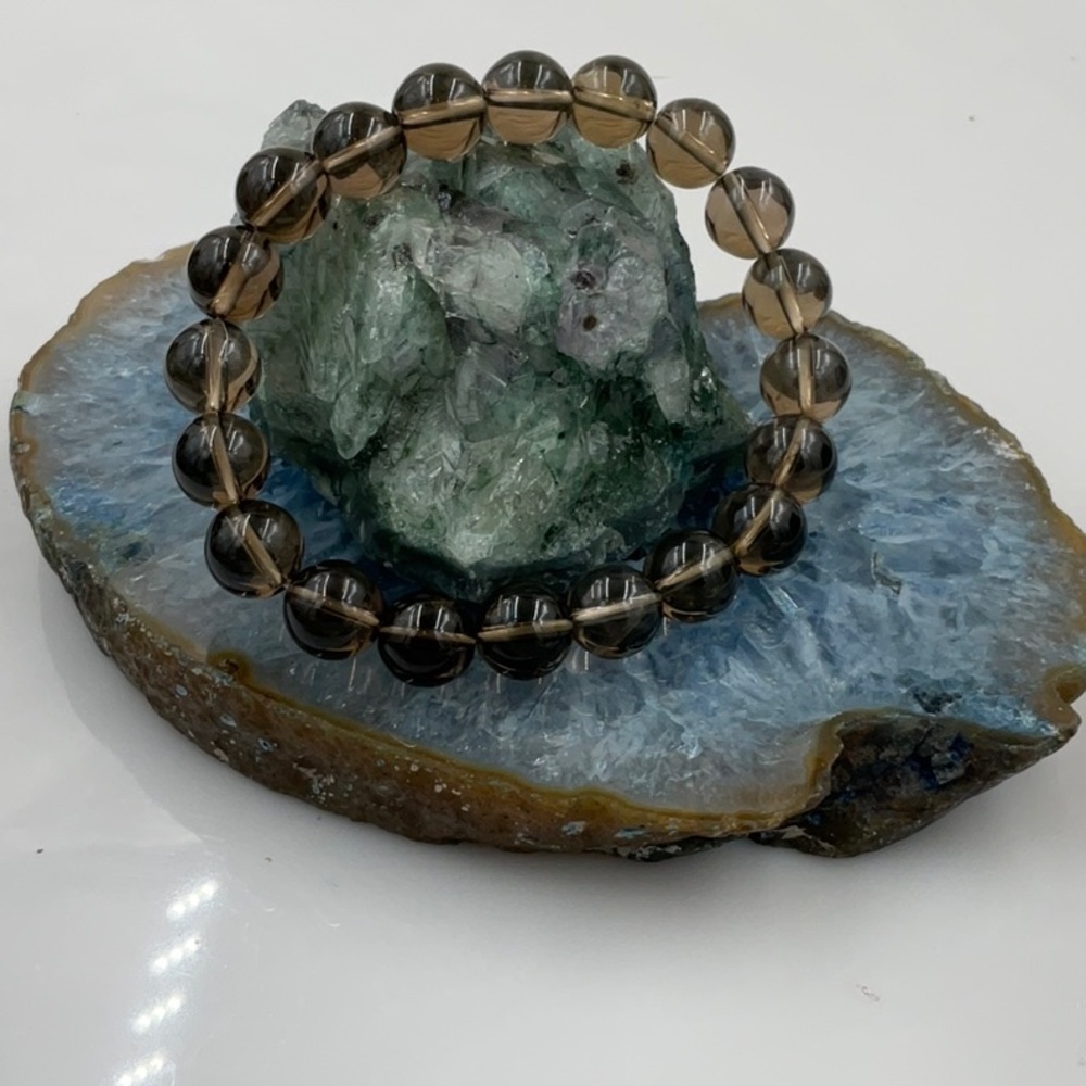 Vtg 7”Stretchable Smokey Quartz Bracelet (1988) - Picture 5 of 7